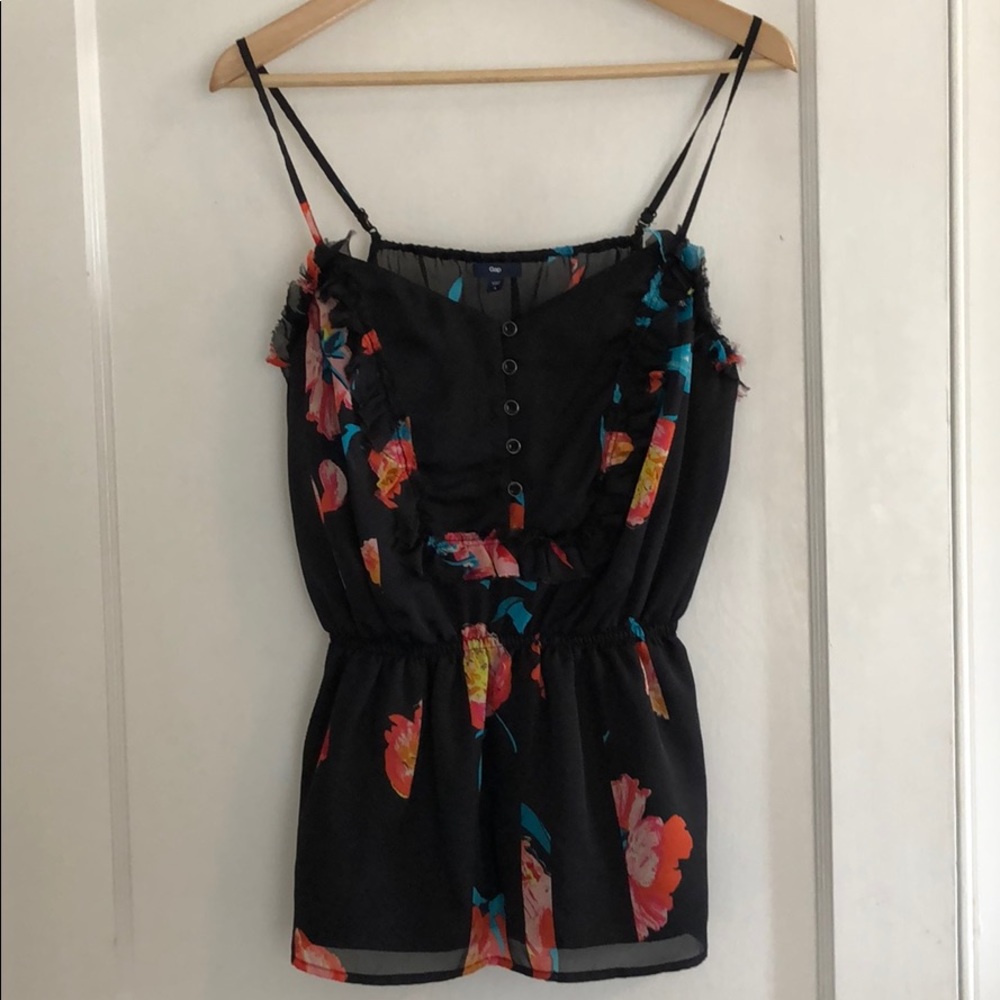 Gap Floral Blouse with Fringe